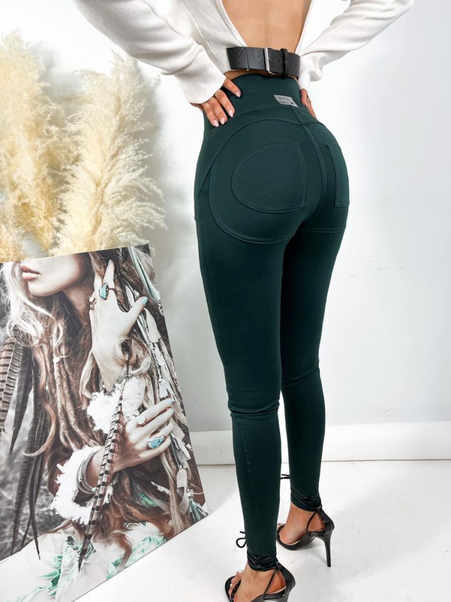 Odziez Stylowo | Hit! Legginsy Double Push Up Slim Body Shape Me&Jan Leginsy - Zielona Butelka