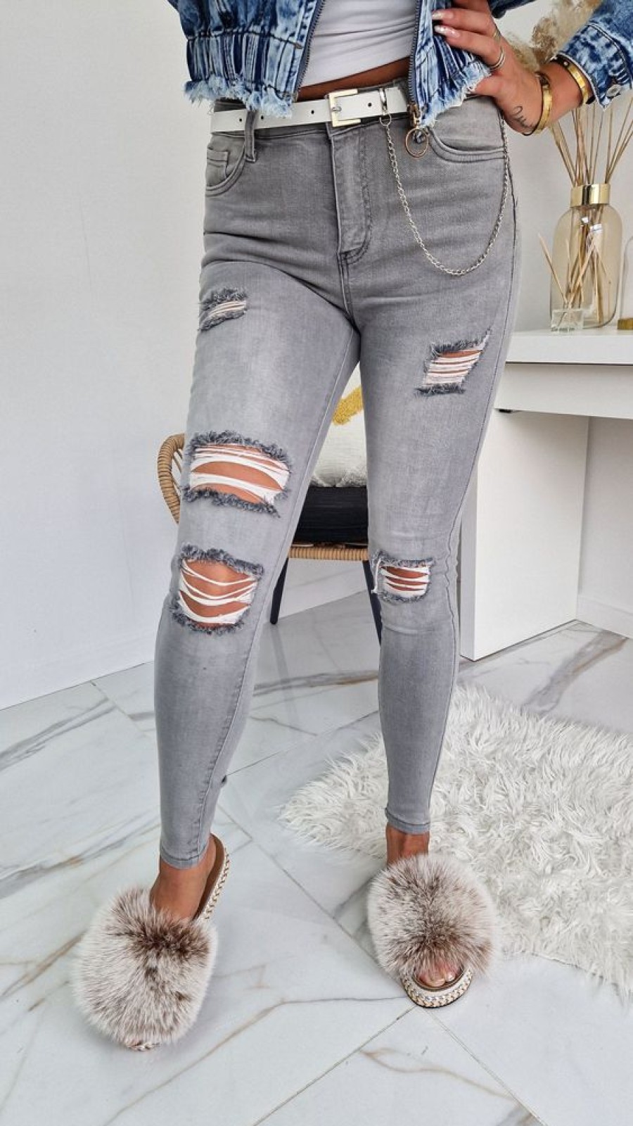 Odziez Stylowo | Spodnie Jeansowe Paris Jeans Goodies Szare