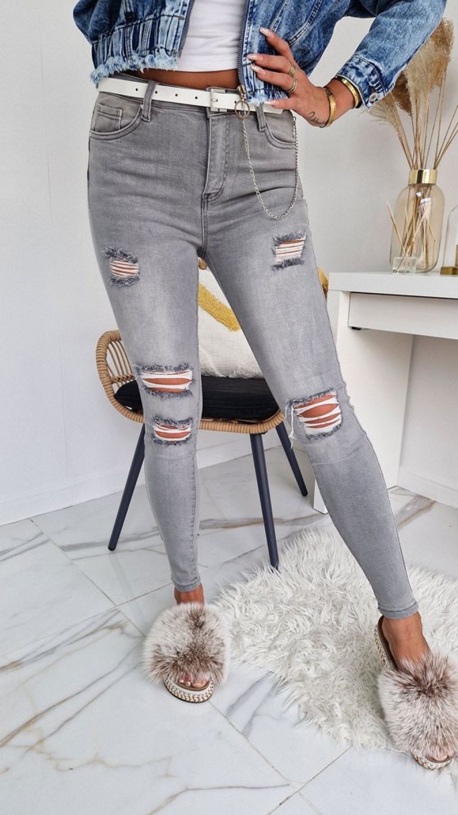 Odziez Stylowo | Spodnie Jeansowe Paris Jeans Goodies Szare