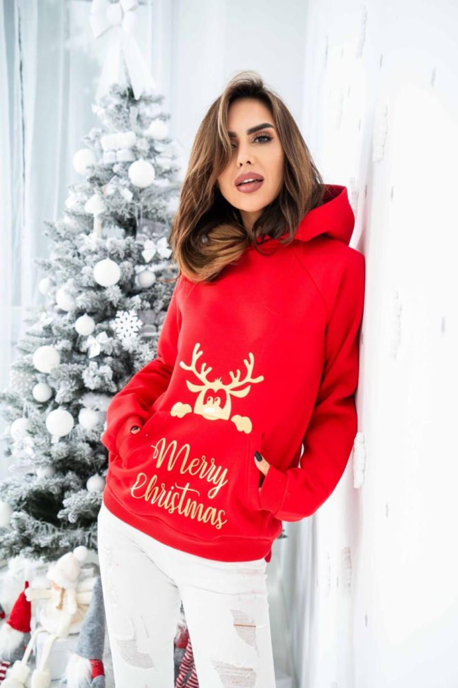 Odziez Stylowo | Bluza Rudolf Merry Christmas Polski Producent Tmc Edycja Swiateczna - Czerwona