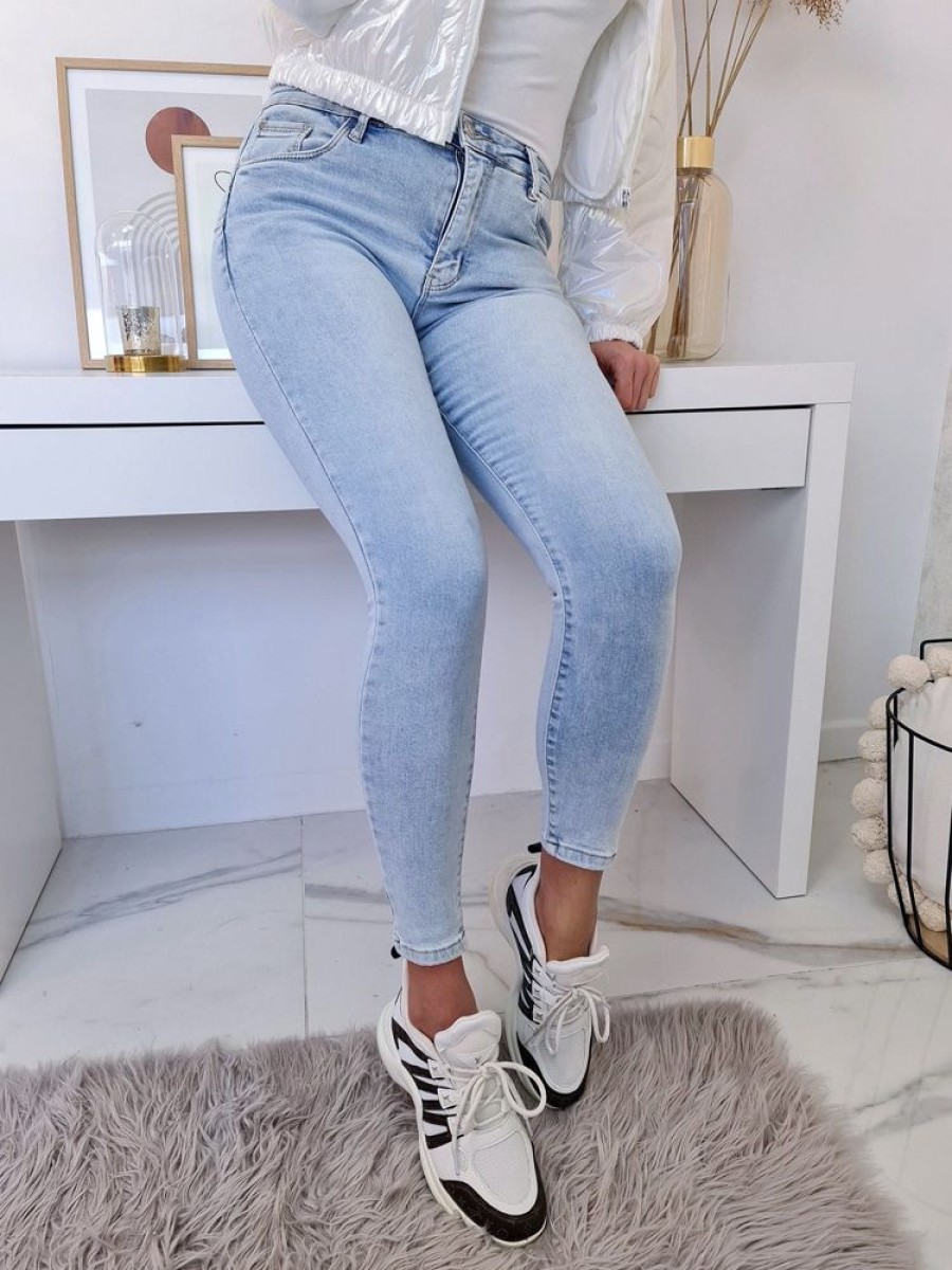 Odziez Stylowo | Spodnie Jeansowe Skinny Loria M.Sara - Jasny Jeans