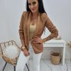 Odziez Stylowo | Elegancka Marynarka Zamszowa Narzutka Samantha One Size - Camel