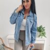 Odziez Stylowo | Katana Koszula Jeansowa Comfy Z Paskiem Oversize - Jasny Jeans